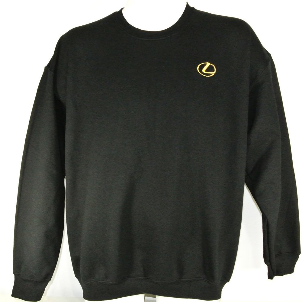 LEXUS Gold Logo Car Dealership Black Sweatshirt Employee Uniform Shirt Size M - Picture 10 of 15
